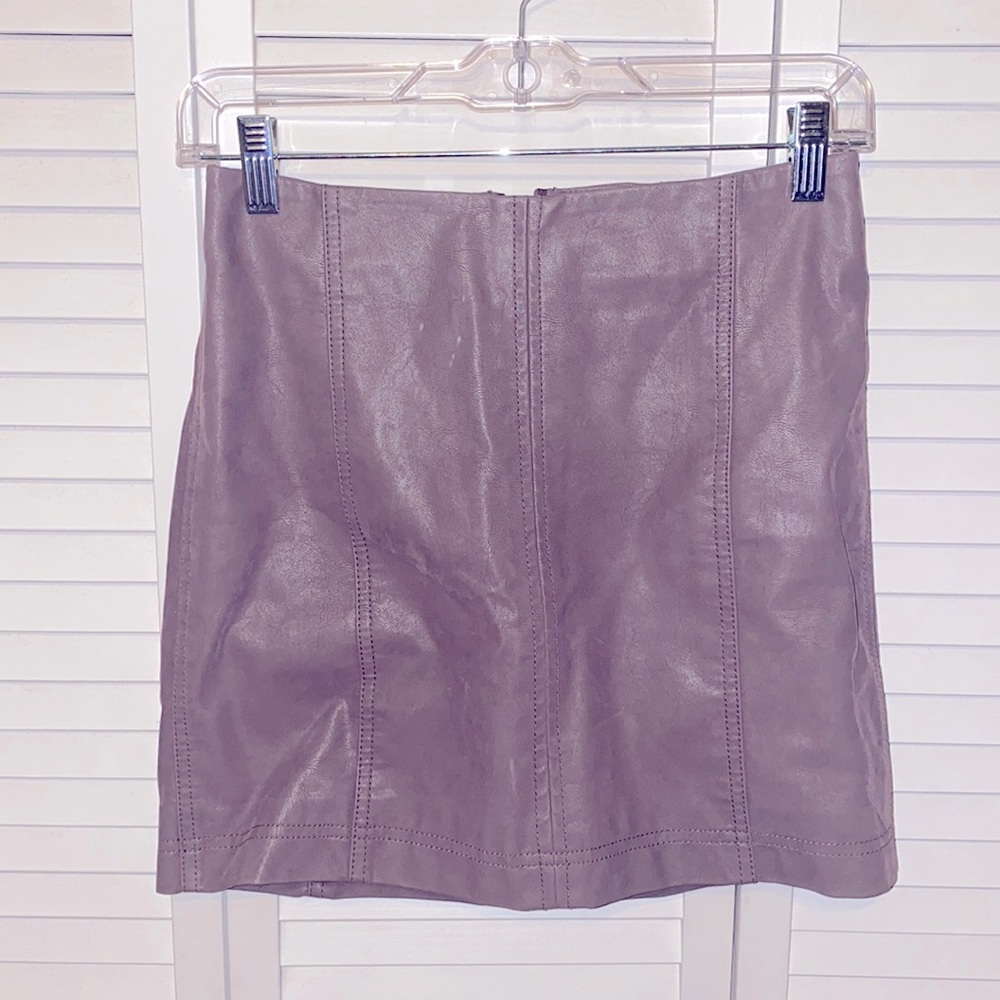 Free People Modern Femme Skirt Dark Lavender Purple suede size 0
